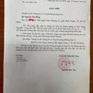 Fb Hằng Nguyễn đã bị Sở Thanh Tra "sờ gáy"